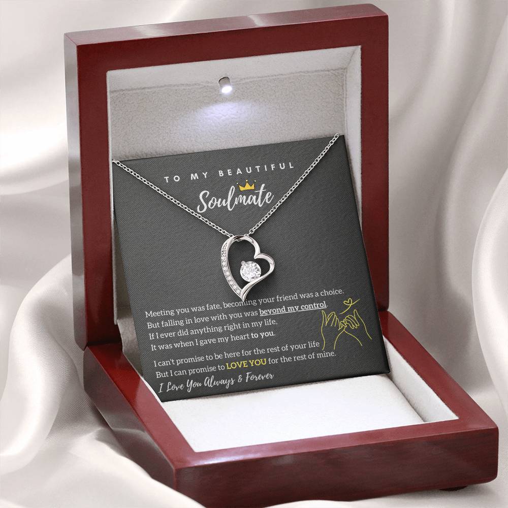 To My Beautiful Soulmate - Falling In Love With You Was Beyond My Control - Forever Love Necklace