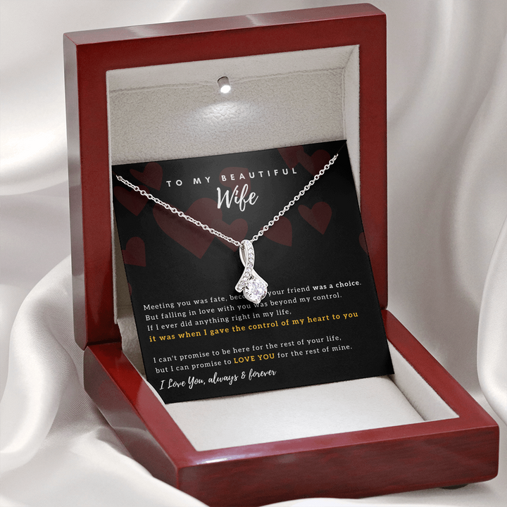 To My Beautiful Wife - I Promised To Love You For The Rest Of My Life (Limited Time Offer) - Alluring Beauty Necklace