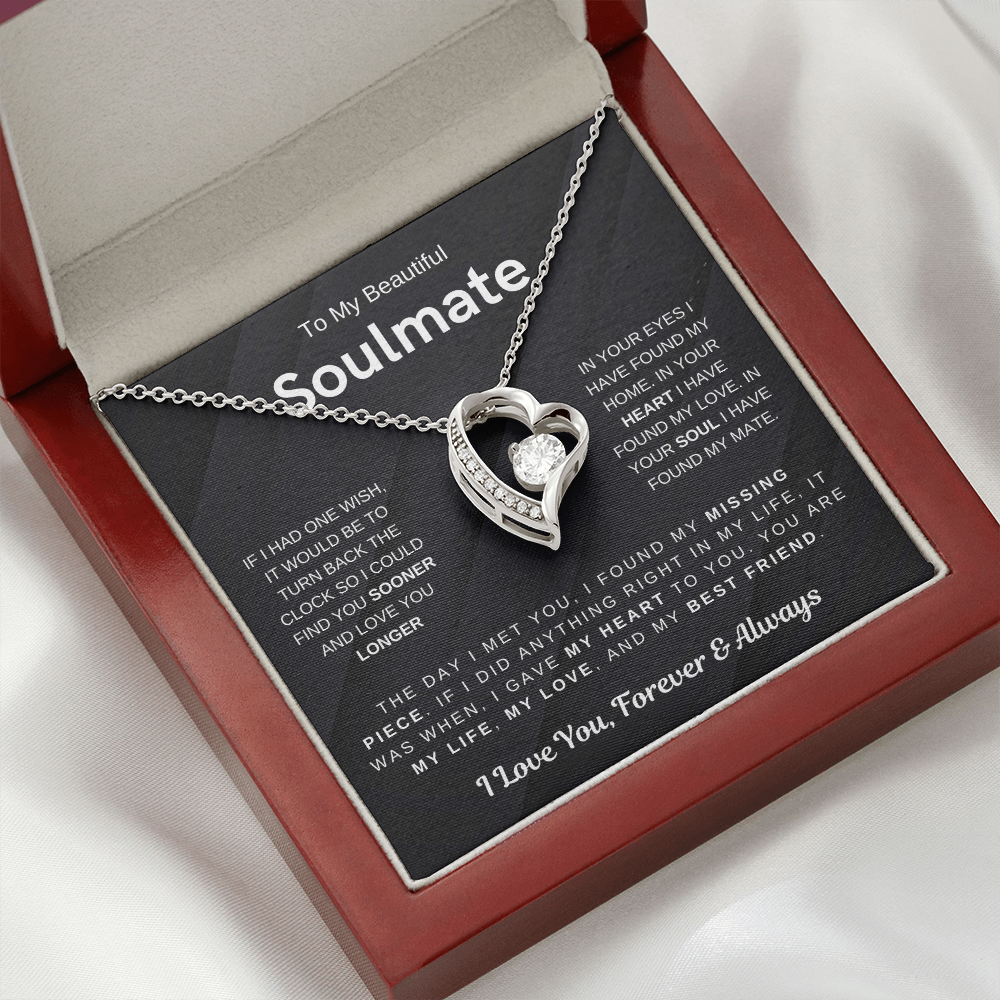 To My Beautiful Soulmate, You Are My Missing Piece - (Forever Love Necklace)