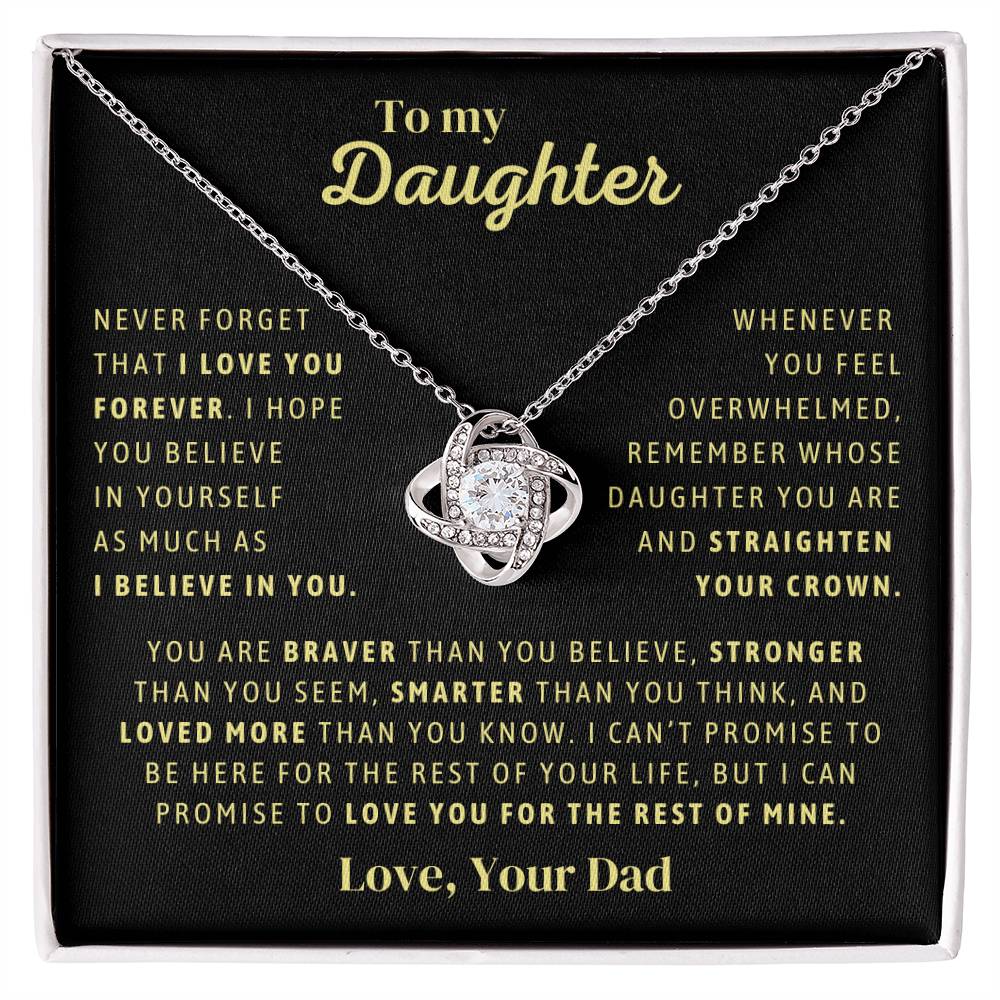 Gift From Dad, To My Daughter Necklace, Love Knot Necklace, Daughter Jewelry