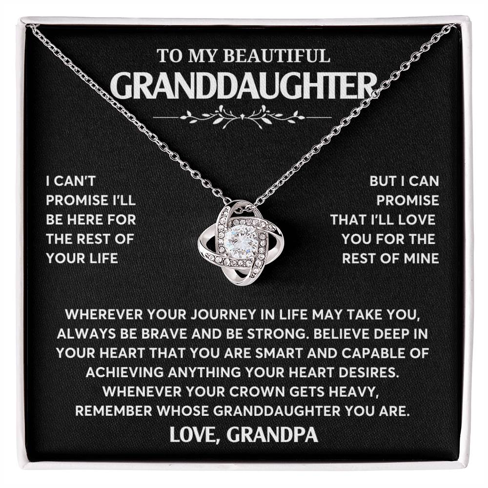 Gift From Grandpa To Granddaughter, Granddaughter Jewelry Gift, Granddaughter Necklace,  Gift For Her, Love Knot