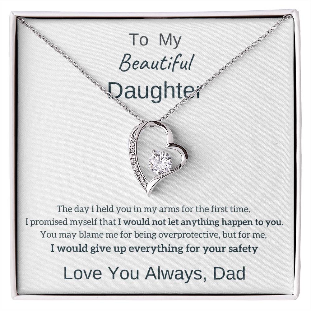 Daughter Necklace Gift from Dad, Gift From Dad, Daughter Gift, Daughter Necklace, 14k White Gold , Top Gift for Daughter