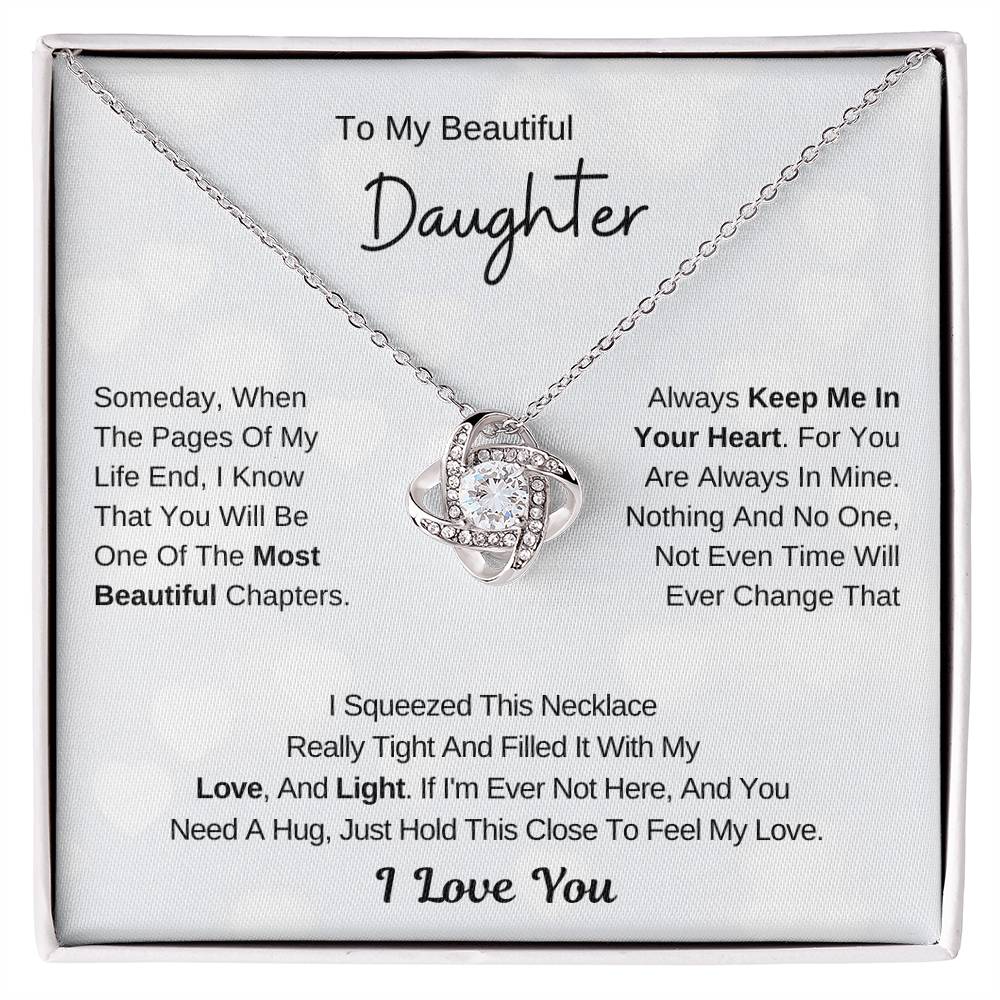 To My Daughter From Mom ,To My Daughter From Dad , Daughter Necklace Gift , Love Knot , Top Gift For Daughter